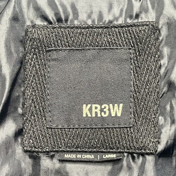 Kr3w Jacket Mens Large Black Military Full Zip Button Up Lined Field Pea Coat - Picture 2 of 10